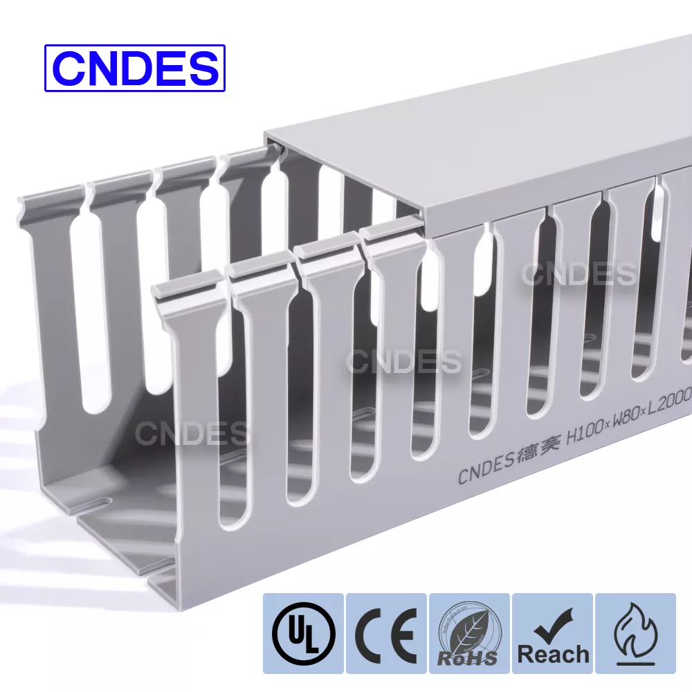 Conducto de cableado de PVC ranurado flexible 100 × 80