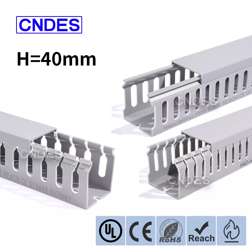 Conducto de canalización de cableado de PVC ranurado de 40 mm de altura
