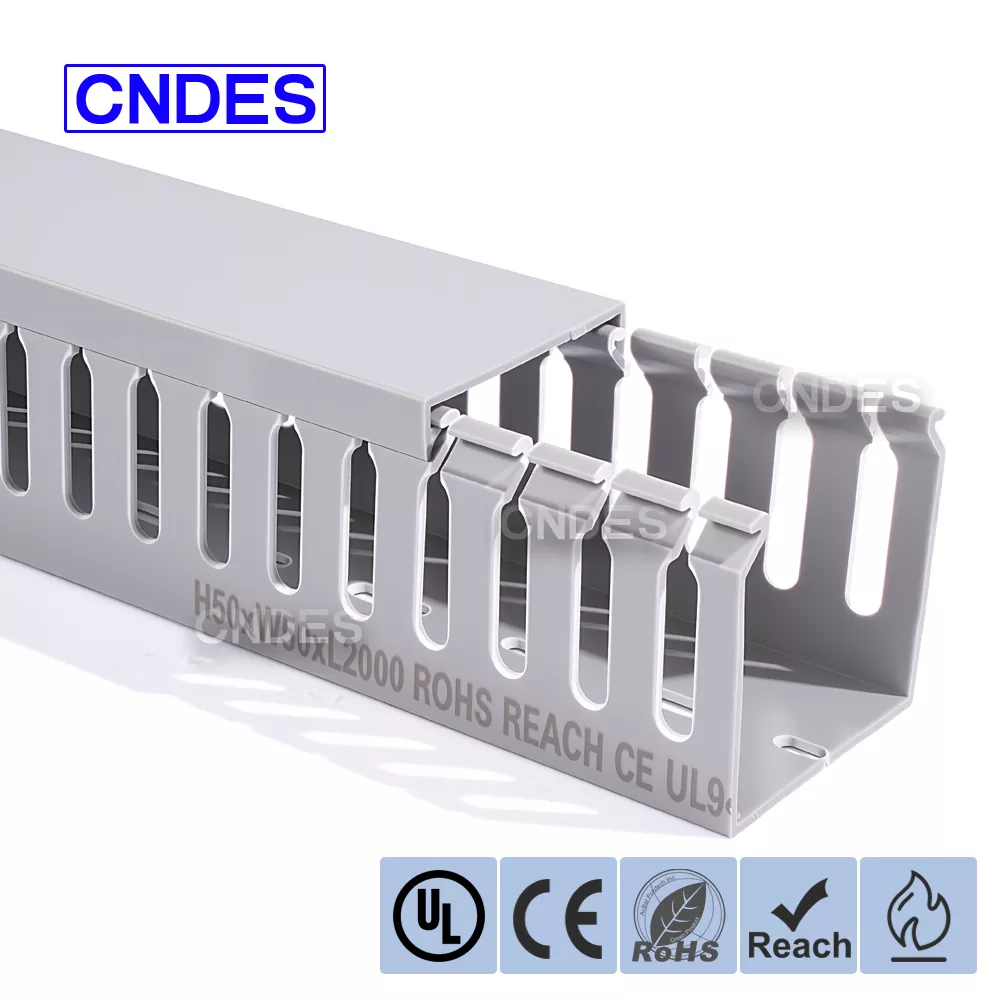 Conducto de cableado tipo dedo de PVC ranurado 50 × 50