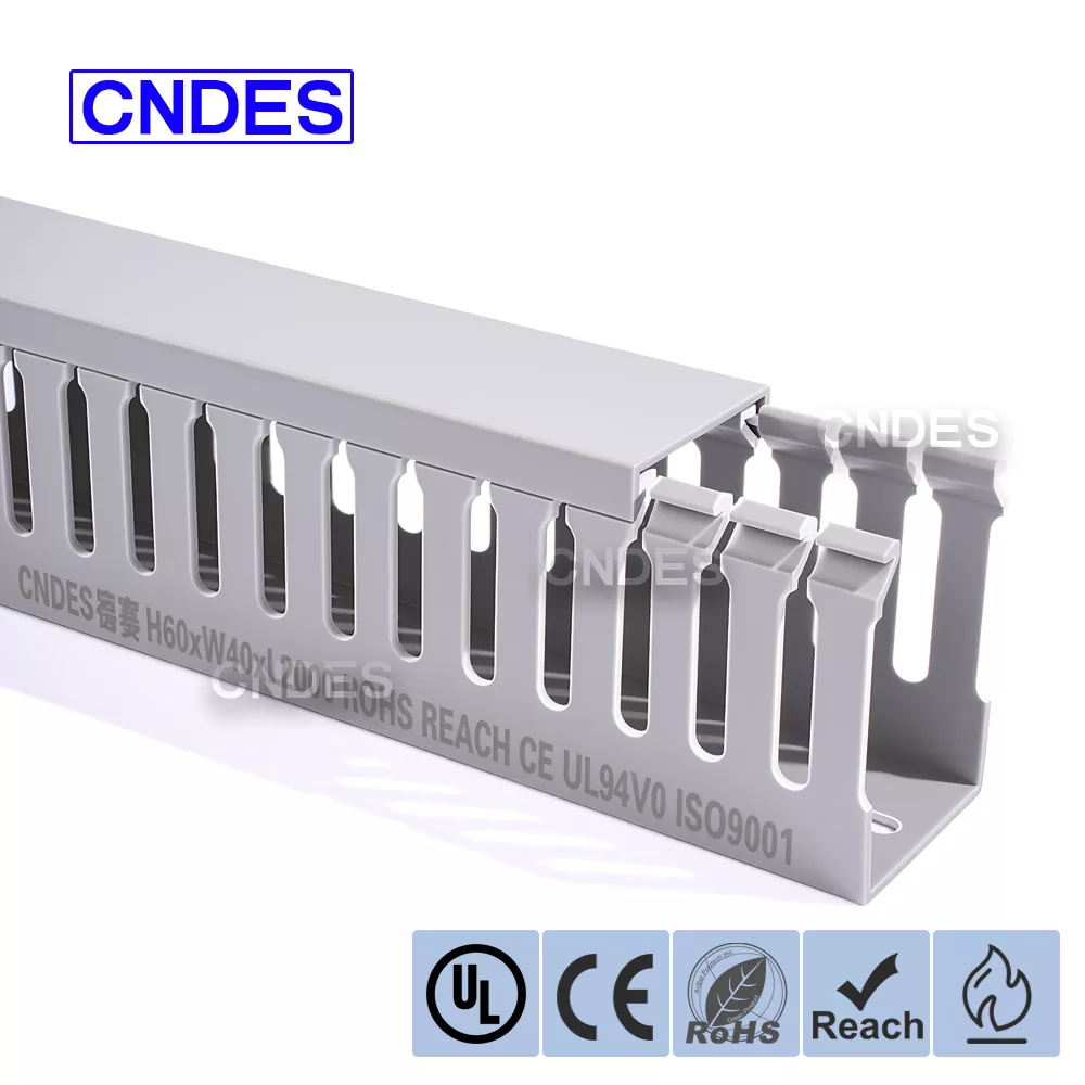 Conducto de cableado de PVC retardante de llama 60 × 40