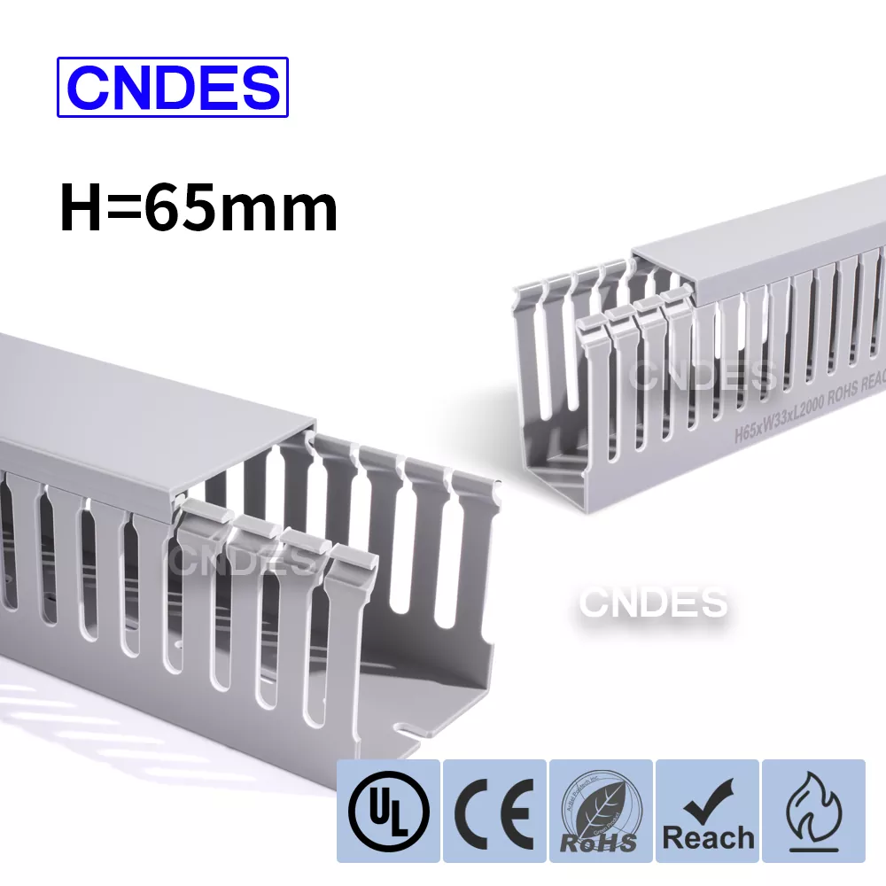 Conducto de cableado industrial de PVC ranurado de 65 mm de altura