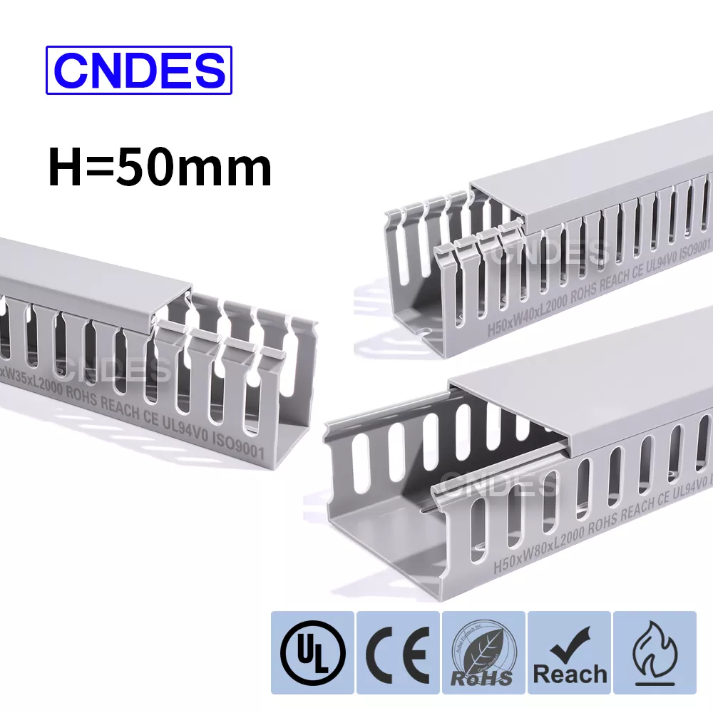 Conducto de cableado de panel de PVC ranurado de 50 mm de altura