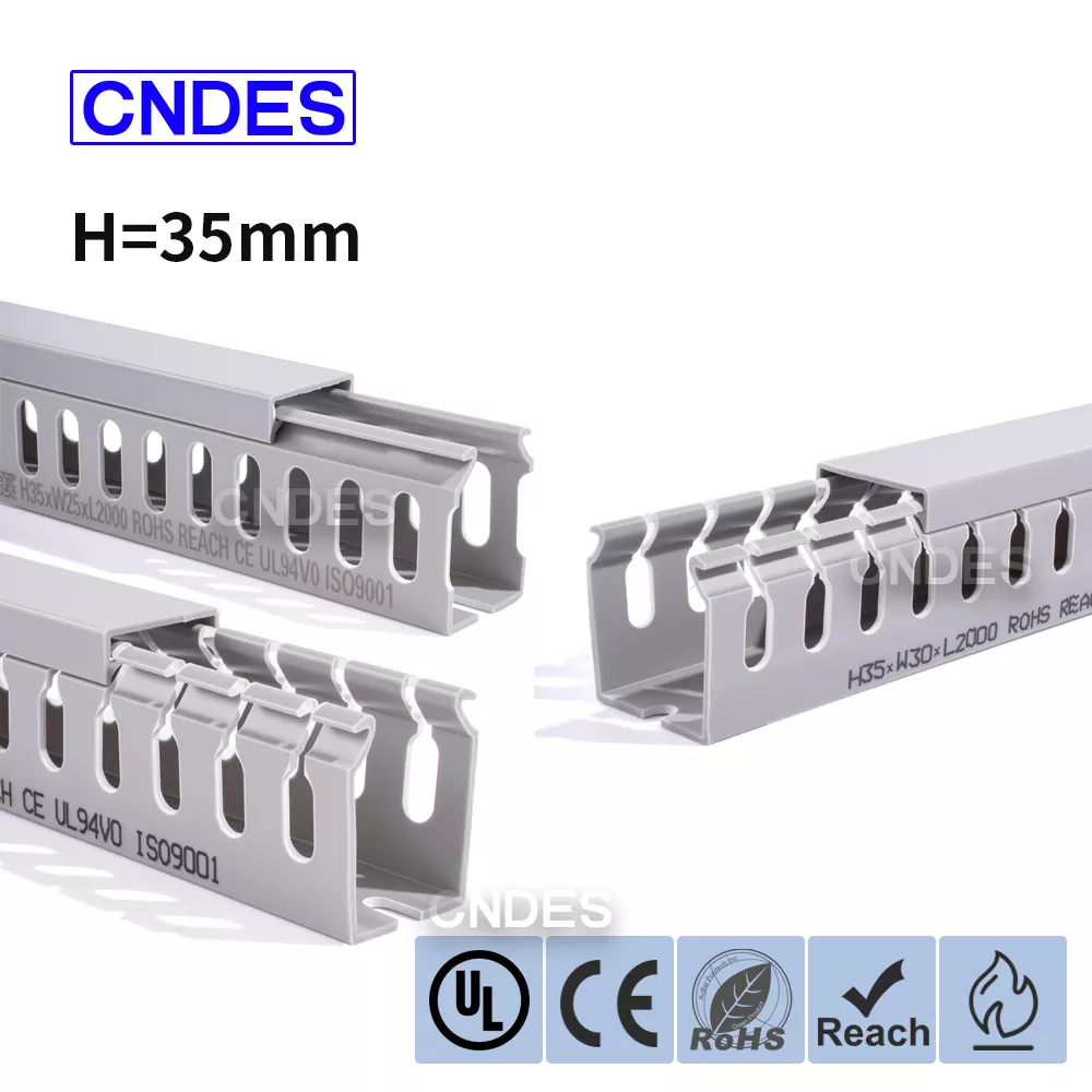 Conducto de enrutamiento de cables de PVC ranurado de 35 mm de altura